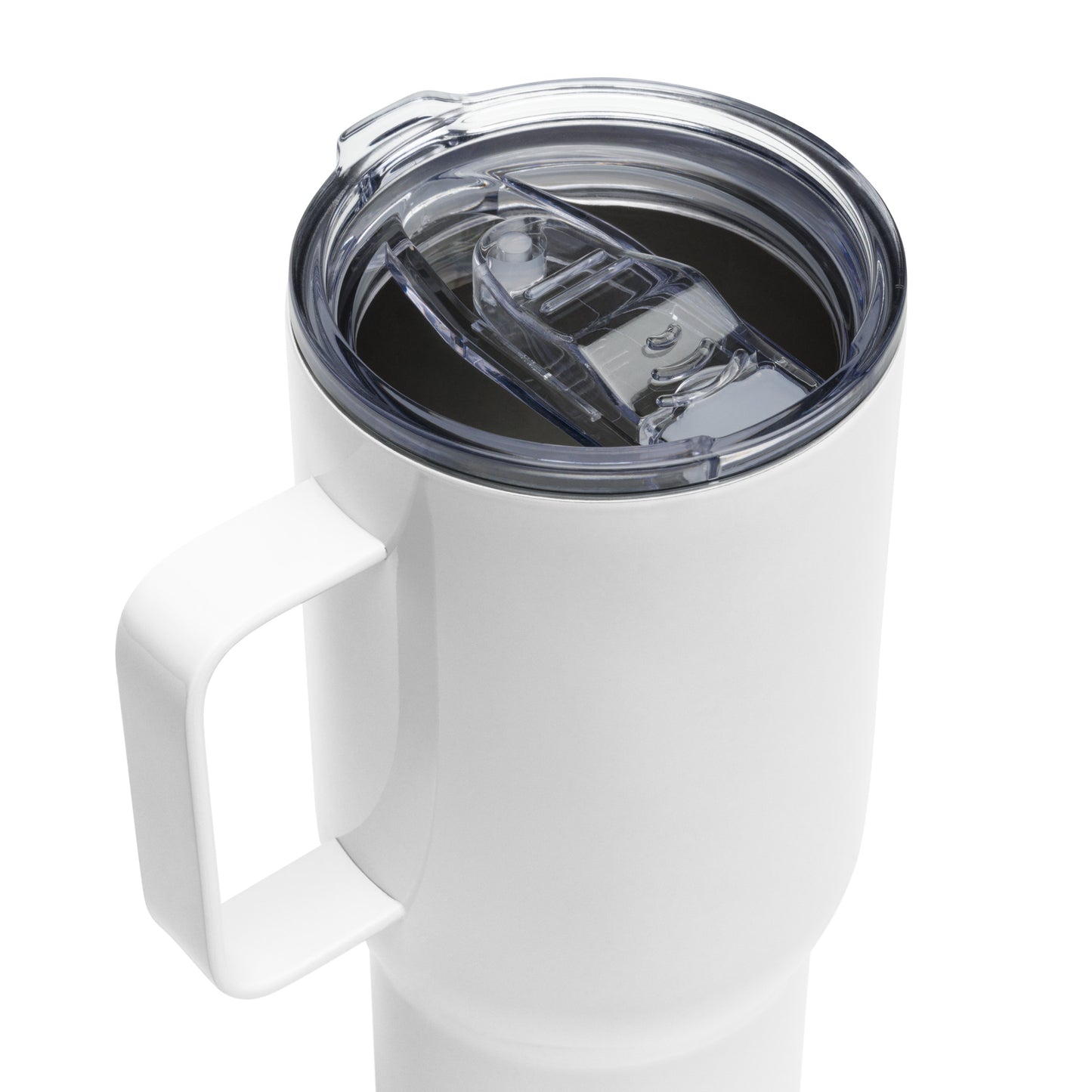 Travel mug with a handle
