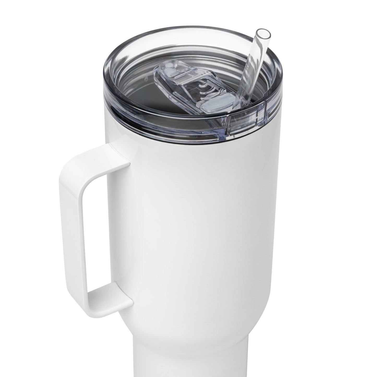 Travel mug with a handle